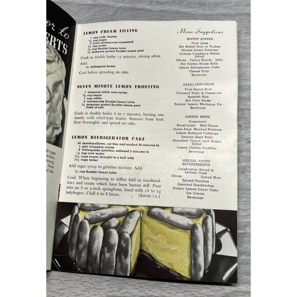 Vintage Sunkist Lemons Recipe Cookbook 1930s Booklet Kitchen Art - Picture 6 of 7